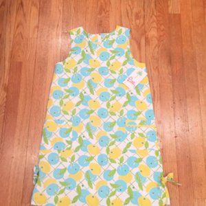 NWT Lilly Pulitzer Shift Girl Dress 7 "White Citron" w/ Lemons, Citrus